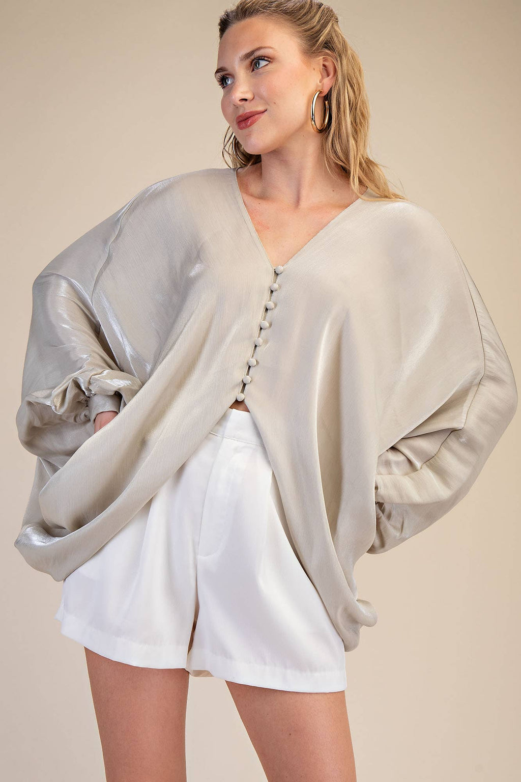 V-Neck Puff Sleeve Top