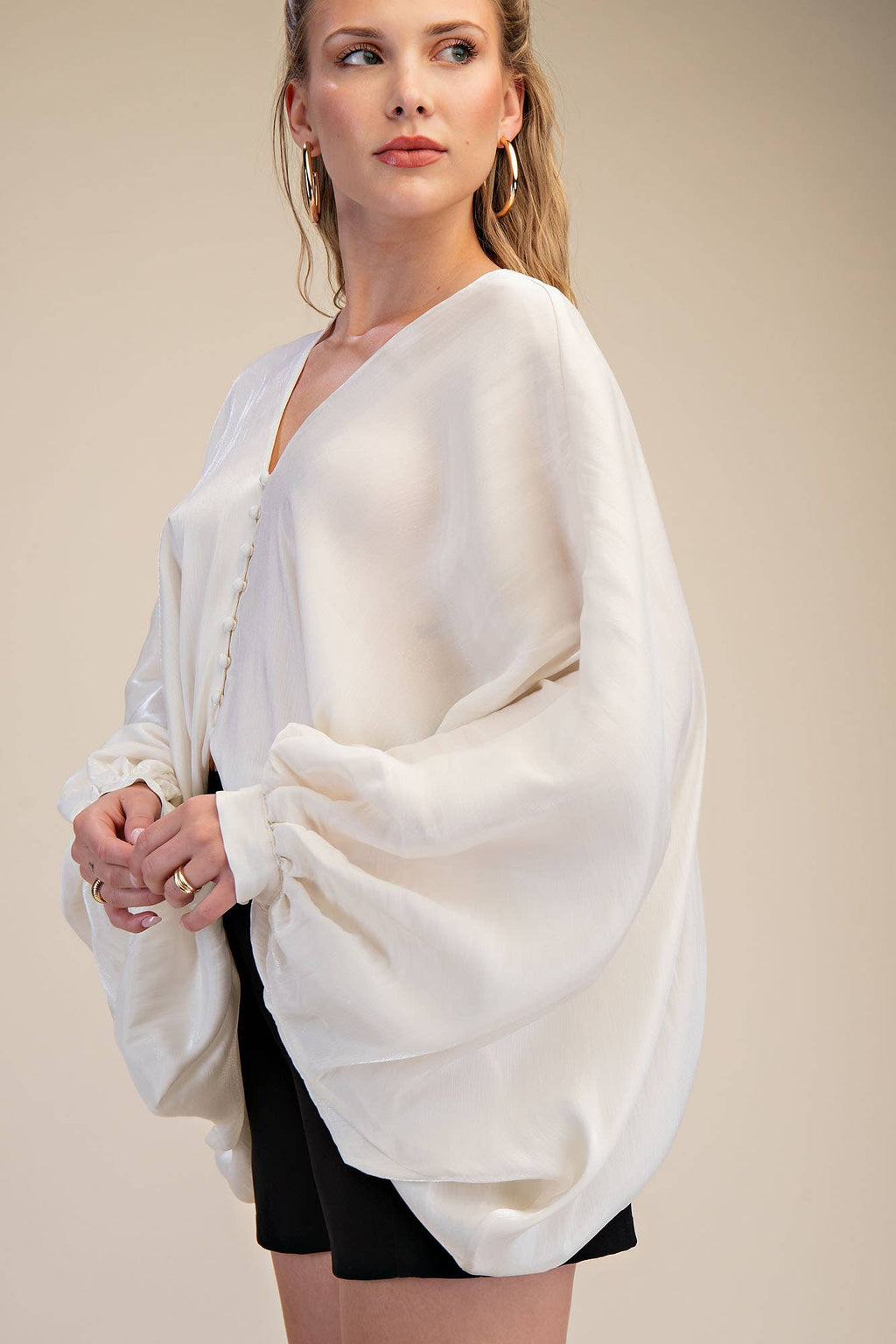 V-Neck Puff Sleeve Top