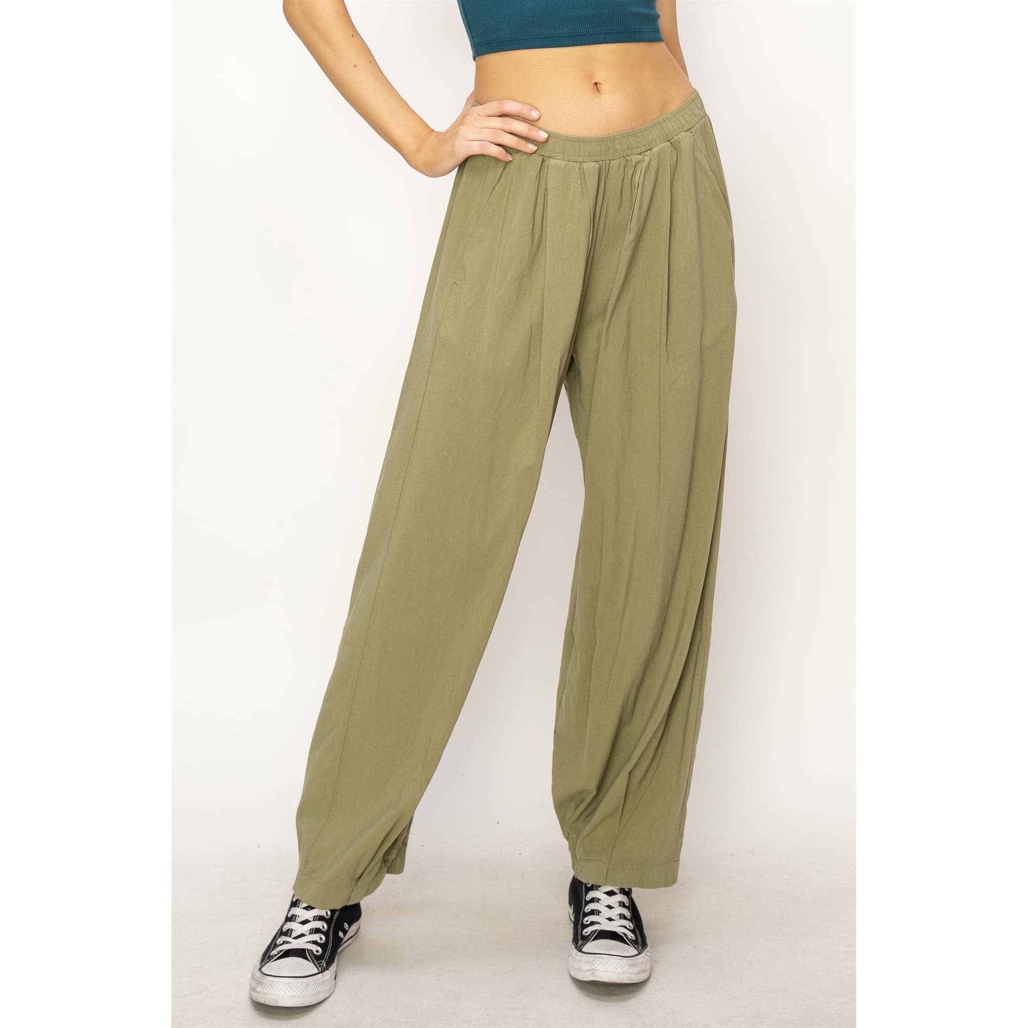 Mid Rise Wide Leg Pants