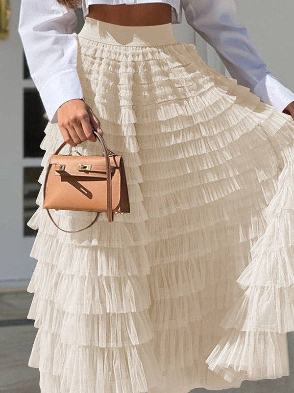 A-Line High Waisted Solid Color Tulle Skirts Bottoms – X-Cetra Boutique