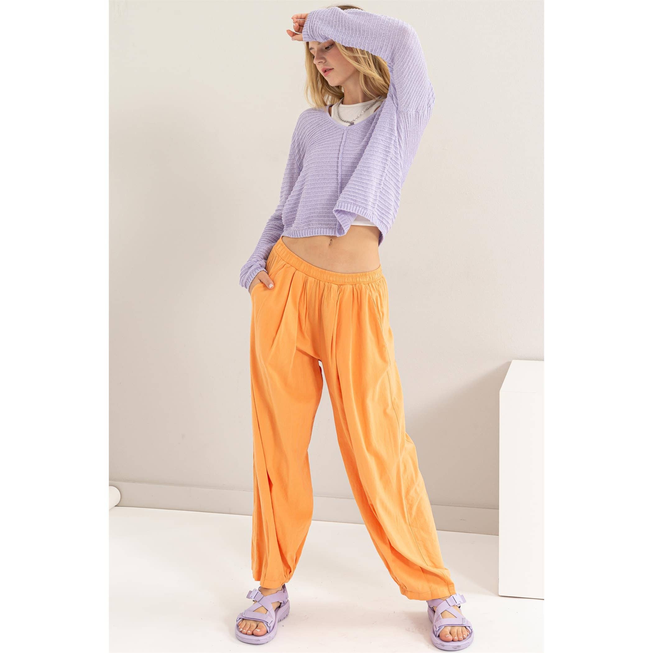 Mid Rise Wide Leg Pants