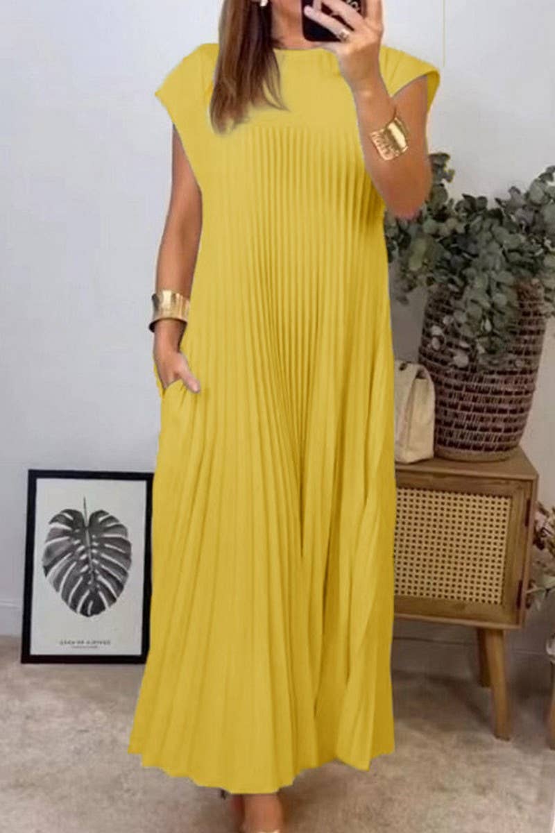 Sleeveless Pleated Dress