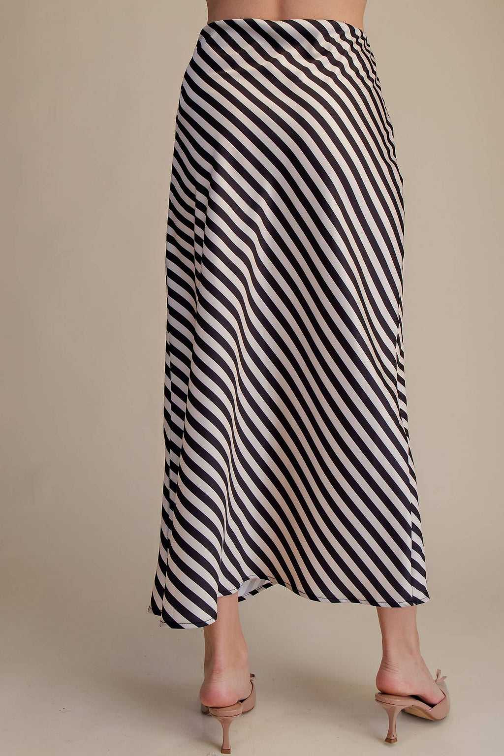 Waist Elastic Band Midi Skirt