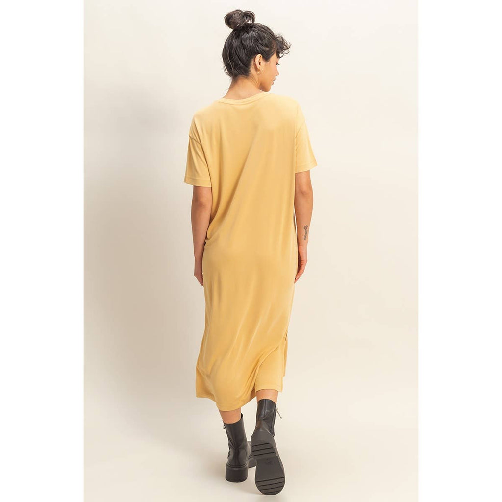 Side Slit T-Shirt Midi Dress