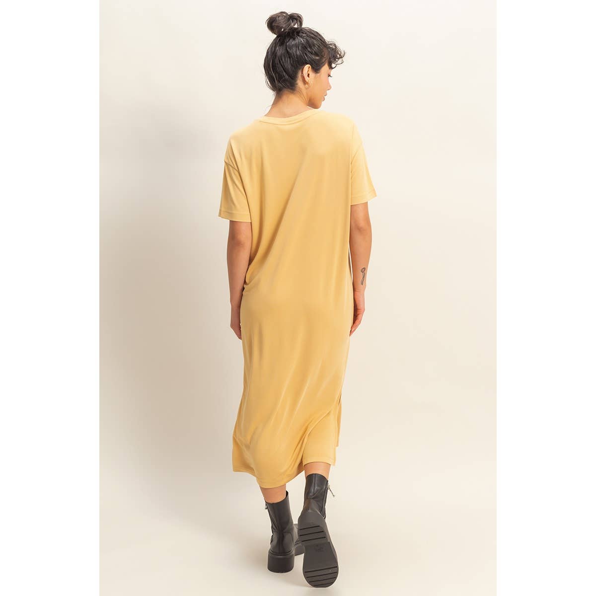 Side Slit T-Shirt Midi Dress